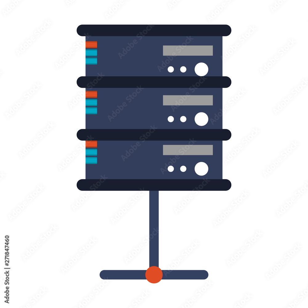 Poster database servers technology isolated symbol