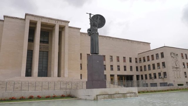 Beautiful view of Minerva Statue in Univesity "La Sapienza" Rome,Italy