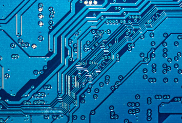 A fragment of a microelectronic circuit Board