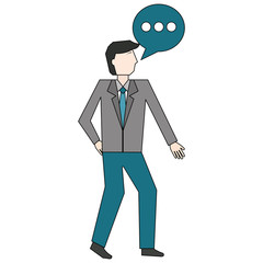 businessman with speech bubble avatar character