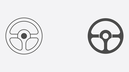 Steering wheel vector icon sign symbol