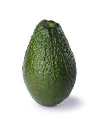 Avocado with leaf isolated on white