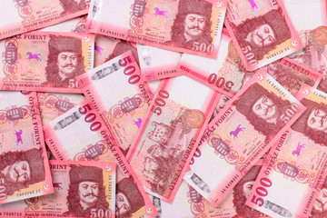 Hungarian banknotes with the new 500 forints. Europe Hungary.