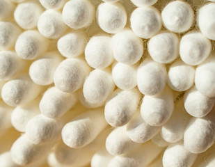 View of a stack of cotton sticks