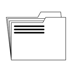 Business folder document symbol isolated in black and white