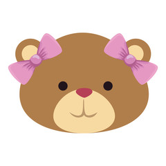 cutte little bear teddy female with bows head