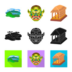 Isolated object of  and travel sign. Set of  and traditional vector icon for stock.