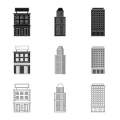 Vector design of municipal and center icon. Collection of municipal and estate   vector icon for stock.