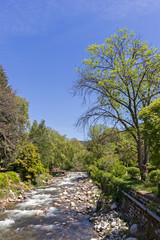 Sandanska Bistritsa river passing through a town of Sandanski, Bulgaria