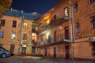 Fototapeta na wymiar City at night. Lviv, Ukraine.