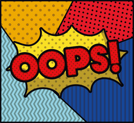 oops word pop art style expression vector