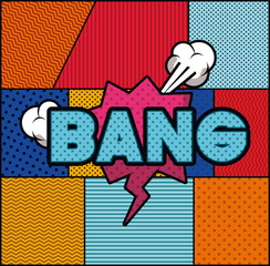 speech bubble with bang word pop art style vector