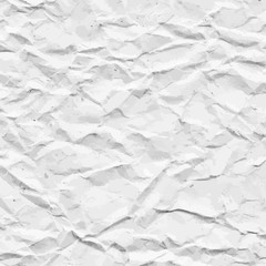Old crumpled, recycled white paper texture or background. Vector illustration