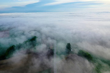 Obraz premium 霧の空撮
