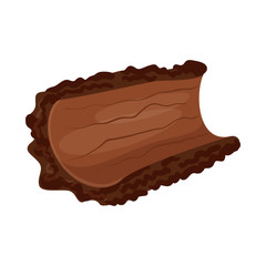 Vector design of bark  and piece sign. Collection of bark  and lumber  stock symbol for web.