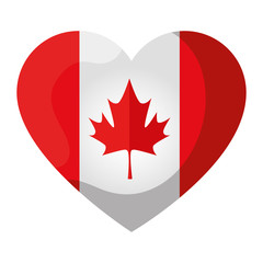 Obraz premium canadian flag with heart shape