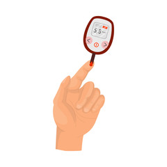 Vector design of glucometer  and measuring icon. Set of glucometer  and sugar stock symbol for web.