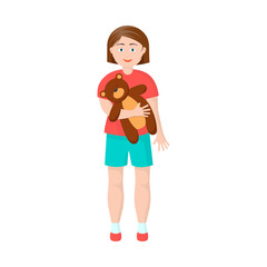 Vector design of girl  and kid symbol. Set of girl  and toy stock symbol for web.