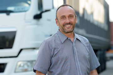 smiling truck driver