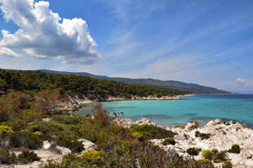 Greece. Destination, enjoyment halkidiki Kavourotripes Beach.