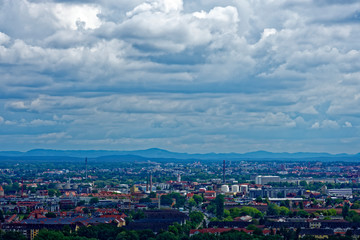 beautiful views of Nuremberg and its surroundings from the old tower