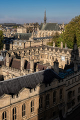 Aerial view of the Brasenose College, Oxford, UK