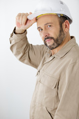 man builder in hard hat