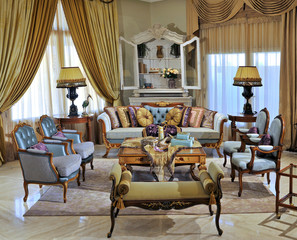 Posh decorated interior - living room.
