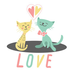 cats illustration , T-shirt graphics / textile graphic