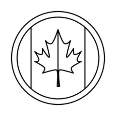 maple leaf canadian button vector illustration