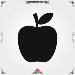Apple Icon in trendy flat style isolated on background.