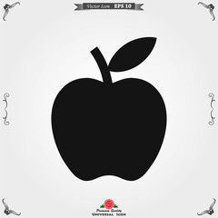 Apple Icon in trendy flat style isolated on background.