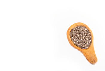 Organic chia seeds - Salvia hispanica. Text space