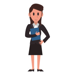 Executive businesswoman character cartoon