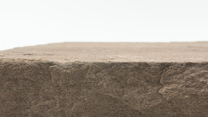 Rock Mountain front blurred board empty table, Blank for design, mock up for display products. .