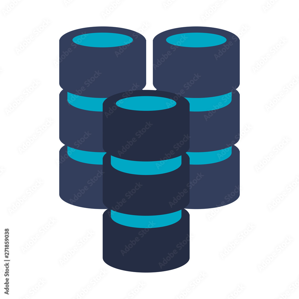 Poster database servers disks technology symbol