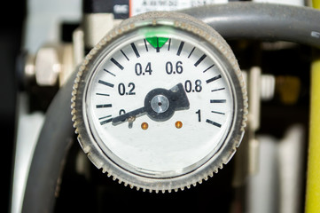 close up pressure gauge zero needle Measure machine