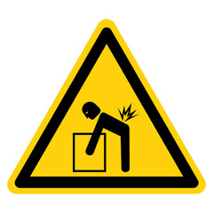 Lifting Hazard Symbol Sign Isolate On White Background,Vector Illustration
