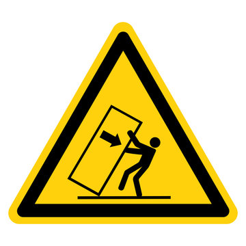 Body Crush Tip over Hazard Symbol Sign Isolate On White Background,Vector Illustration