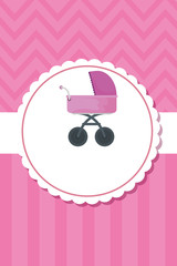 postcard with baby cart transport