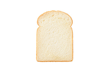 Slice of bread isolated on white background