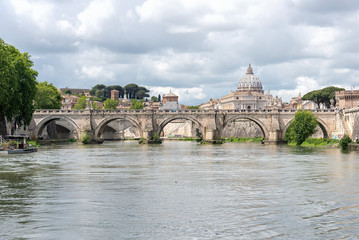 Fototapeta premium Sant'Angelo castel - Tevere river - Rome - Italy