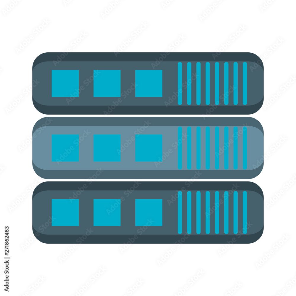 Poster database server technology symbol isolated