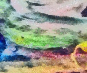 Impression color mix abstract texture art. Artistic bright background. Oil painting artwork. Modern style graphic wallpaper. Large strokes of paint. Colorful pattern for design work or wallpaper.