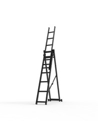 Metal Stairs isolated on white 3D Rendering