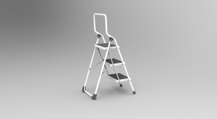 Metal Stairs isolated on white 3D Rendering