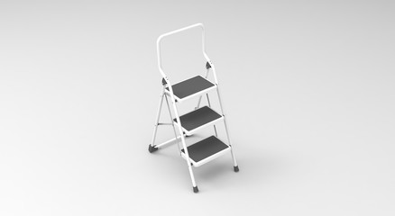 Metal Stairs isolated on white 3D Rendering