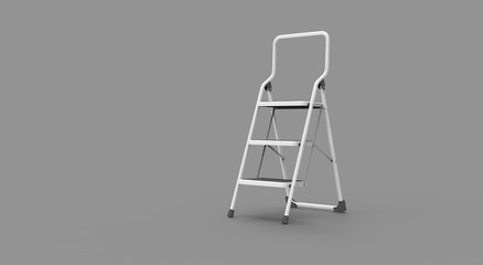 Metal Stairs isolated on white 3D Rendering