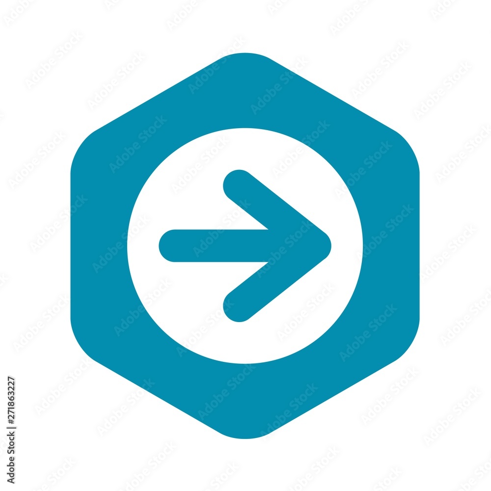 Aufkleber arrow in circle icon in simple style isolated on white background. click and choice symbol