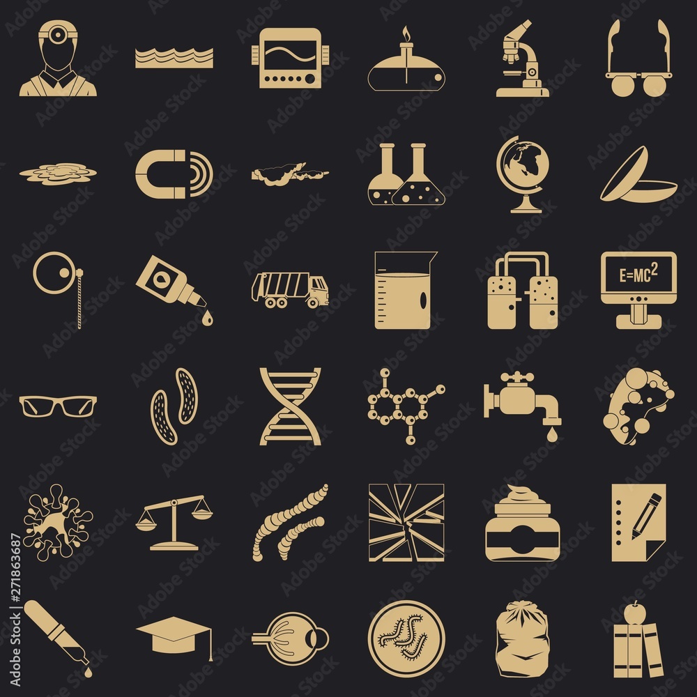 Poster professional widget icons set. simple set of 36 professional widget vector icons for web for any des
